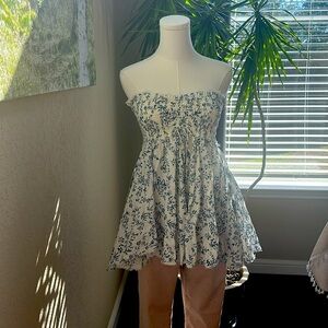 Magnolia boutique | Strapless, raw edge, smocked top. Small